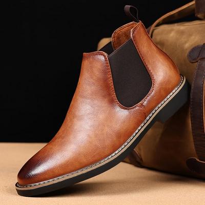 Klassische, lässige Chelsea-Lederstiefel für Herren – modisch, rutschfest, wasserdicht und bequem.