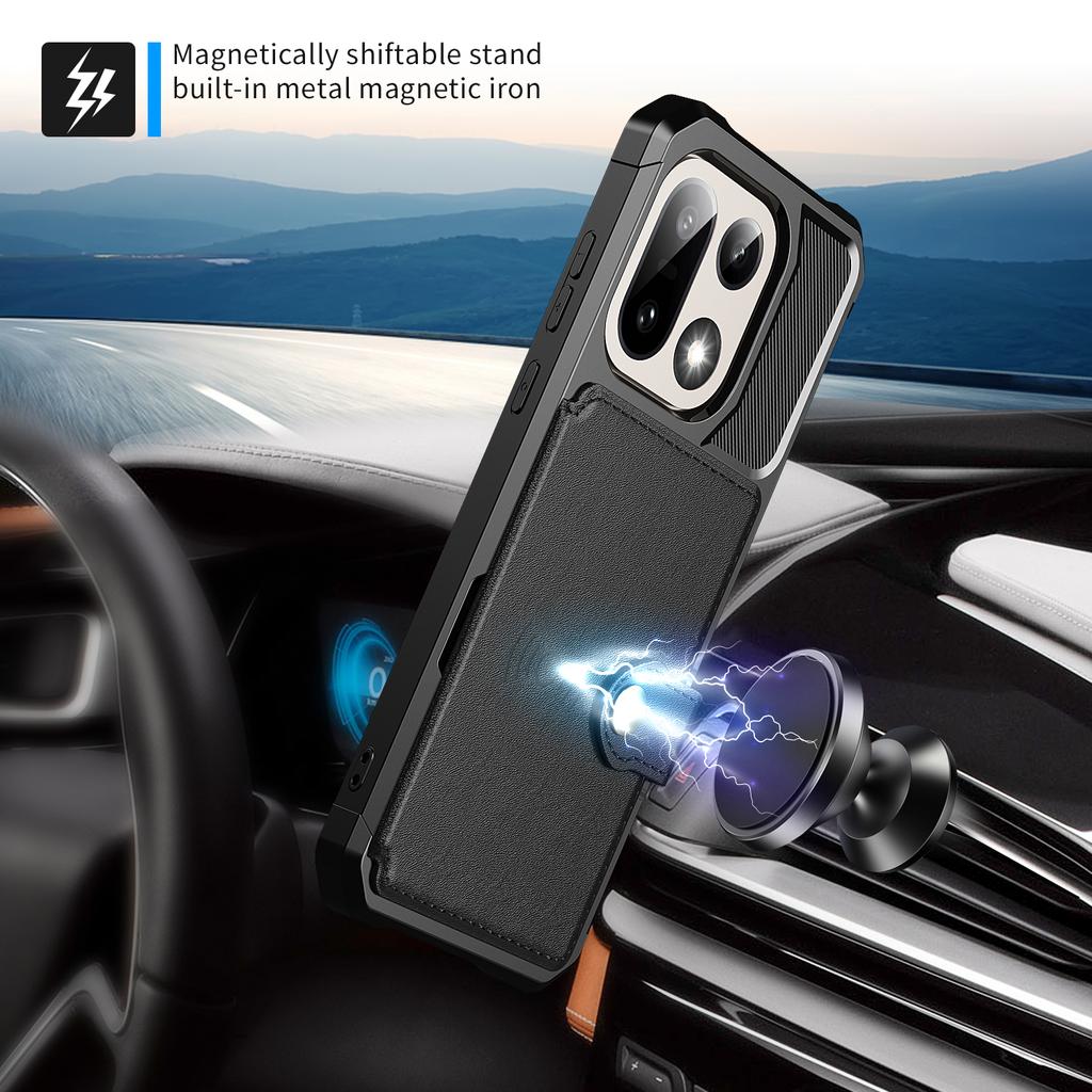 For OnePlus 15 5G Case with Card Holder PU Leather + TPU Phone Back Cover