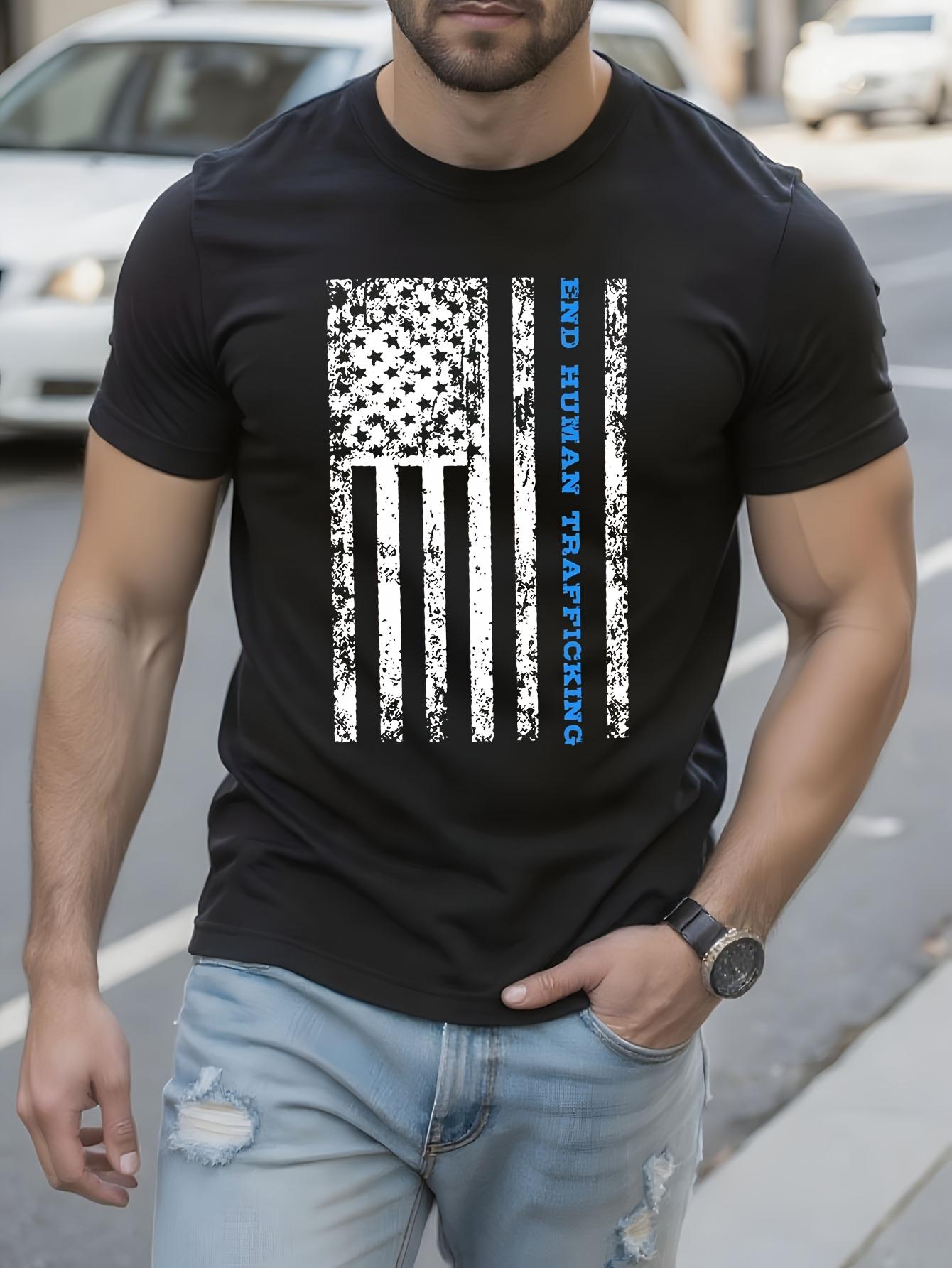 Patriotic American Flag Tshirt End Human Trafficking Tshi... XXL
