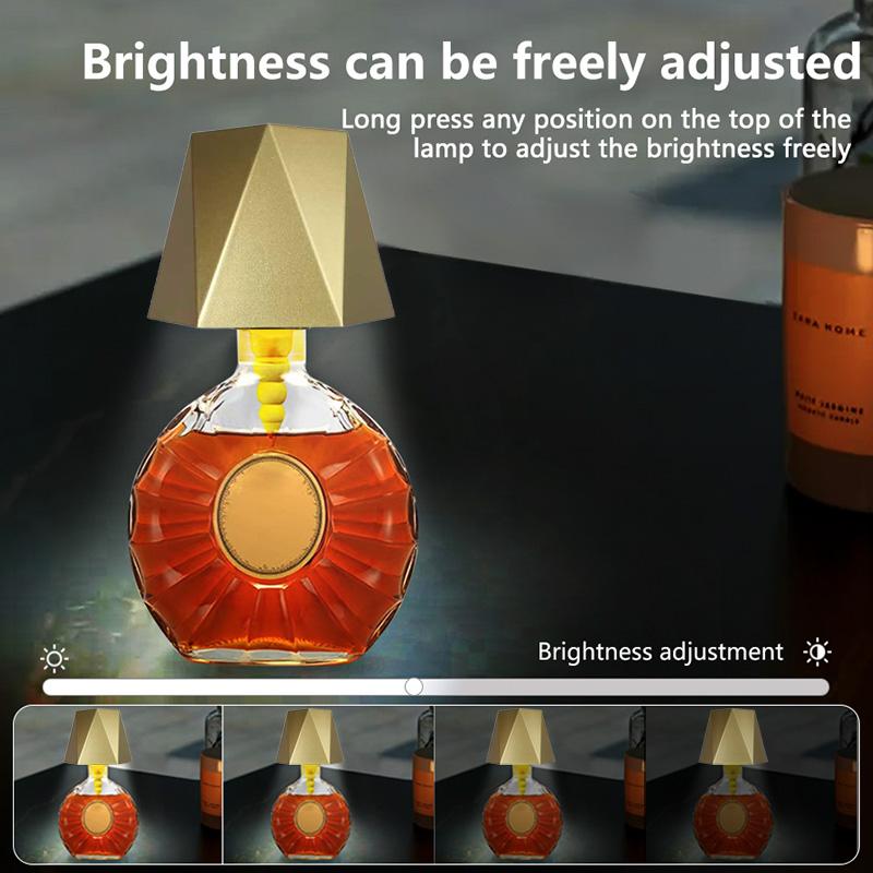 Wireless Bottle Lamp 3-Color Touch Control Stepless Dimming Silicone Wine Stoppers Night Lamp for Wine Bottles Decor Desk Lights