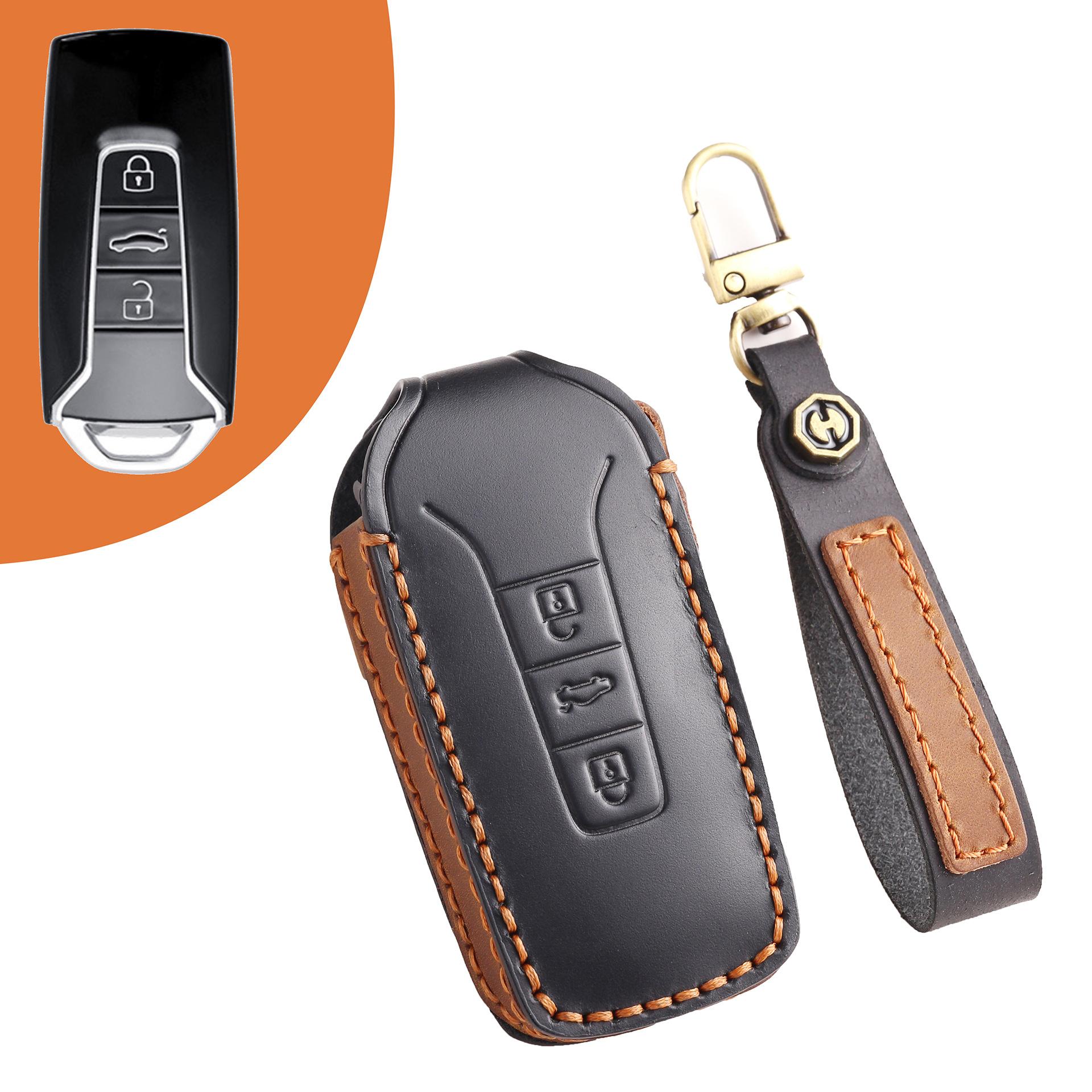 

Applicable to Volkswagen Touareg key cover Touareg car leather key bag, high-end handmade 19-2023 models чёрный