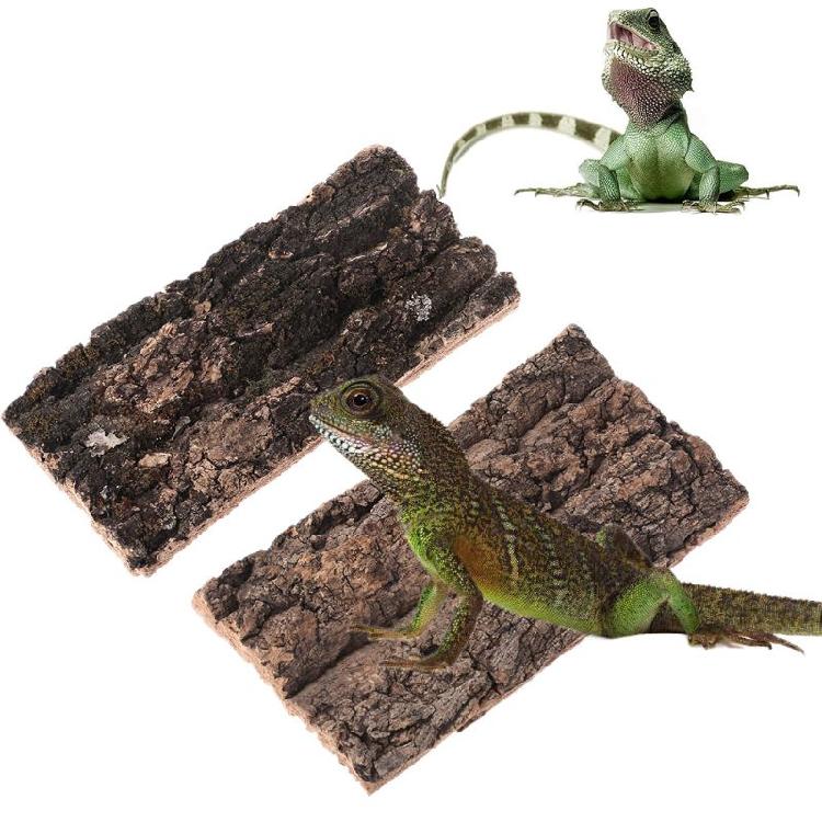Natrual Flat Cork Bark Reptiles Terrariums Ornament for Water for Tank Terrarium