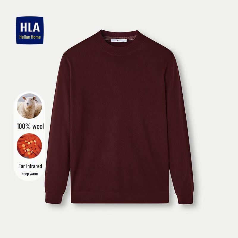 

HLA Men s Pure Wool Long-Sleeve Half-High Neck Sweater L