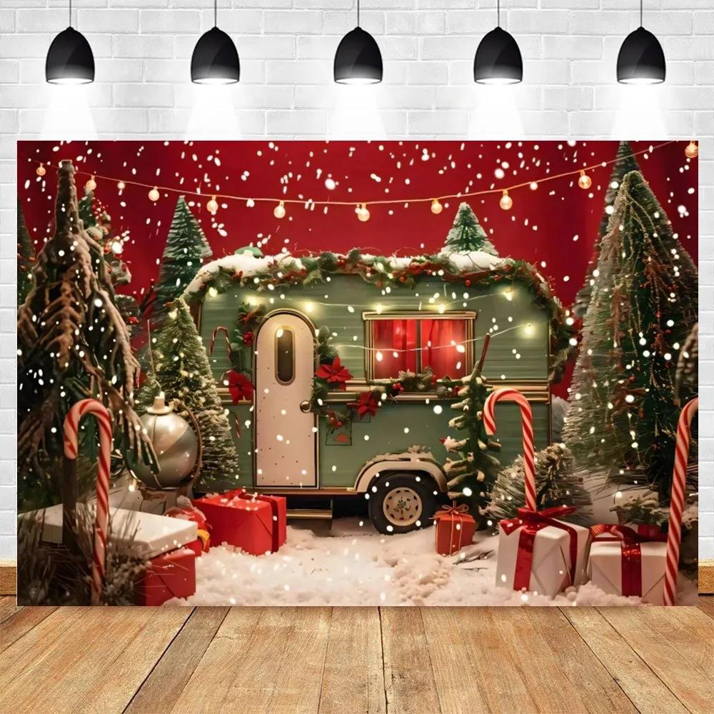 Christmas Day party decoration background cloth car Christmas tree hanging cloth living Room bedroom room home decoration