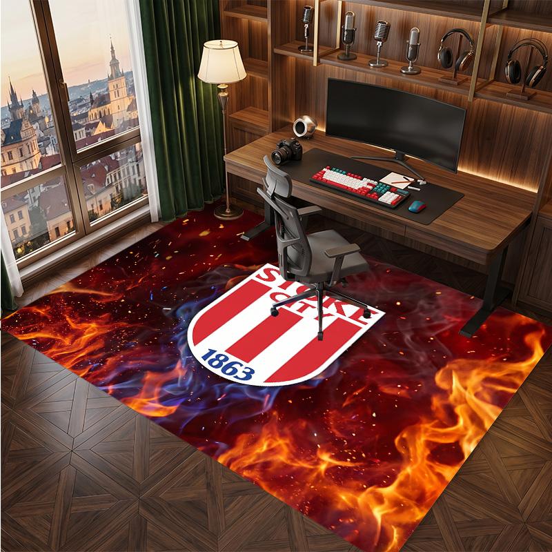 Southampton Voetbal Print Kristalfluweel Tapijt, Comfortabel Waterabsorberend Antislip Binnen Vloerkleed