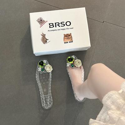 Strass pailletten bloem kristal schoenen meisjes zomer mode Frans design Mary Jane schoenen holle rok enkele schoenen