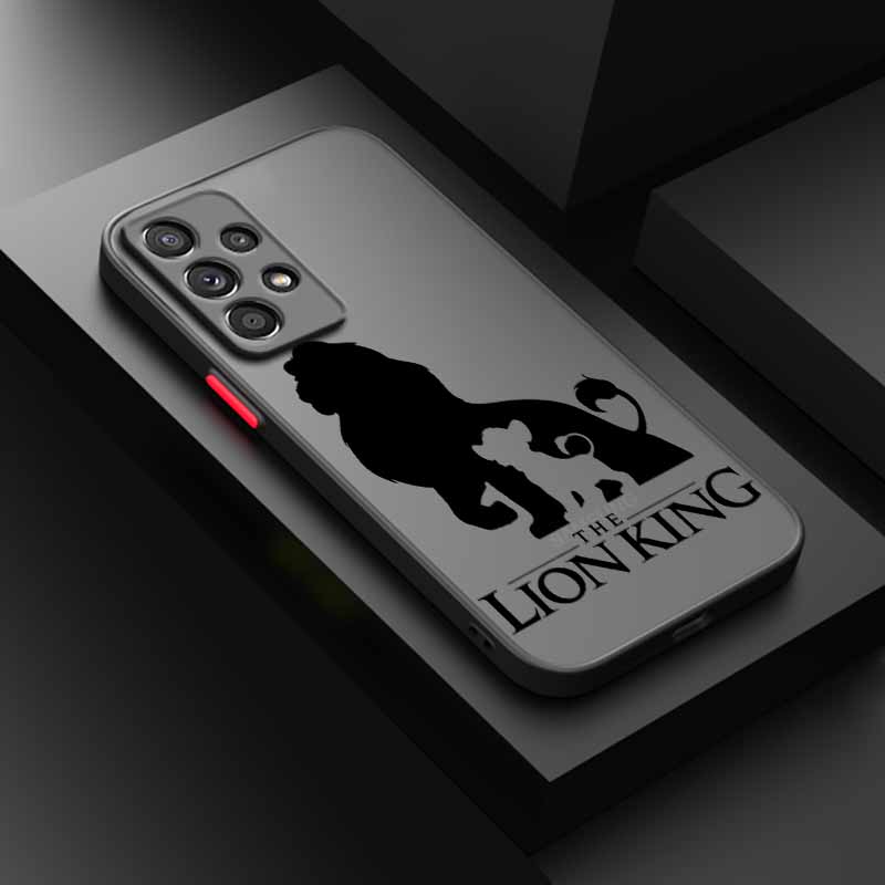Cute The Lion King Cover For Samsung S25 S24 S23 S22 S21 S20 S10 FE Ultra Plus Lite Frosted Translucent Phone Case