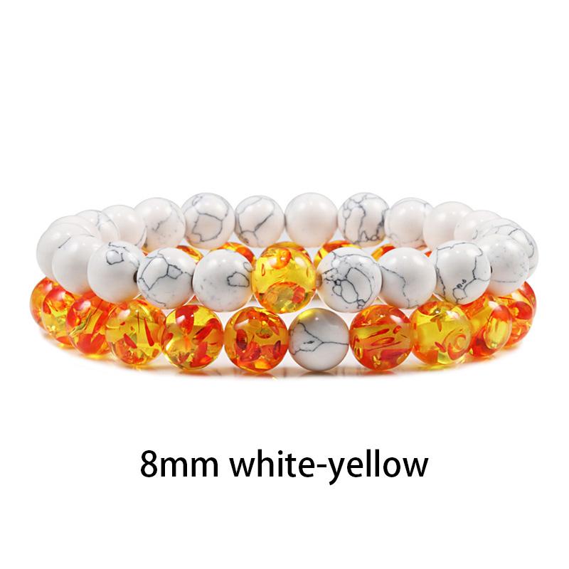 New Design Set Bracelet Couples Natural Stone Bracelets Tiger Eye Beaded Yoga Bracelets for Men Women Elastic Rope Jewelry