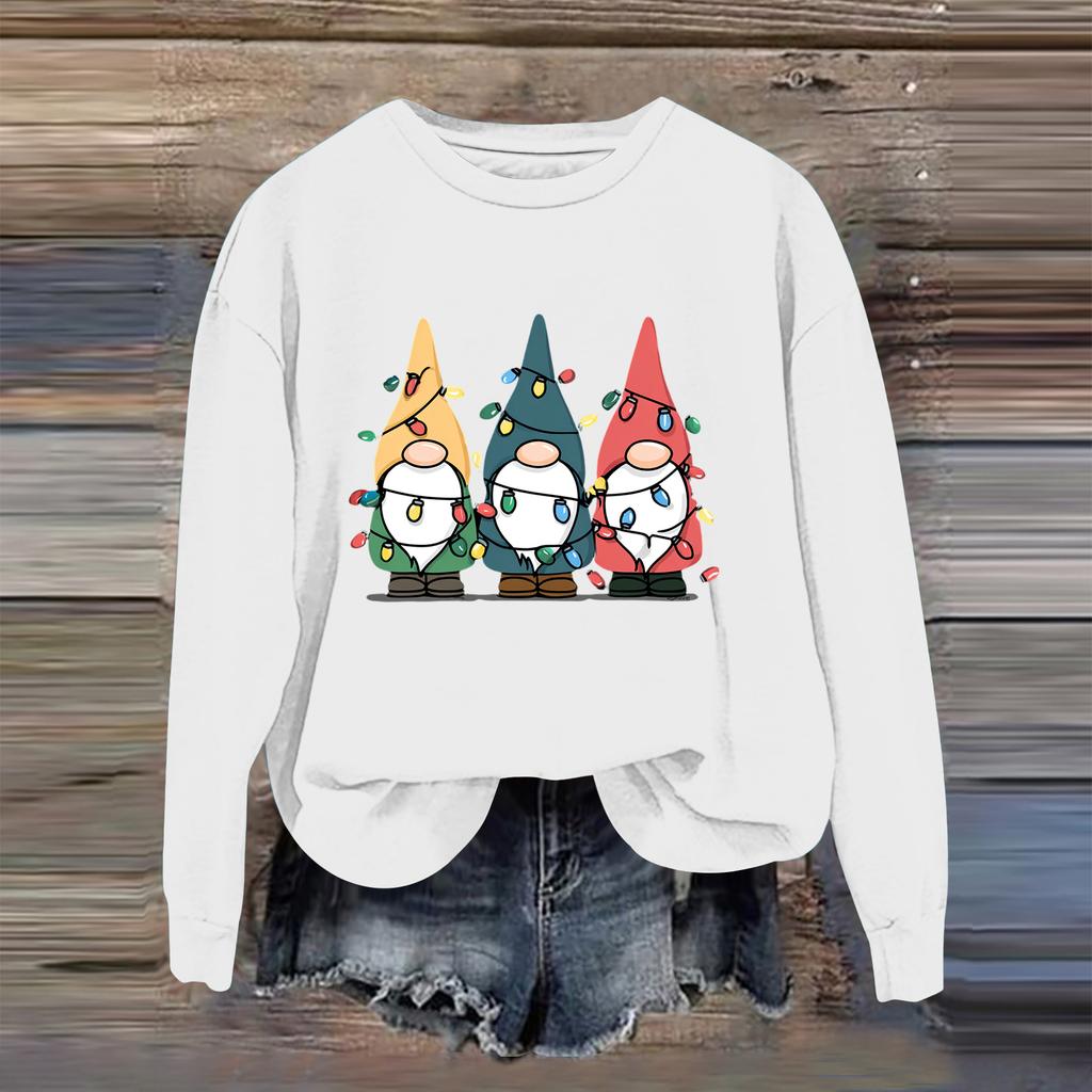 Women's Fashion Casual Long Sleeve Loose Christmas Printed Sweatshirt