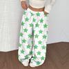 Women's Casual And Fashionable Printed Elastic Waist Loose Wide Leg Pants