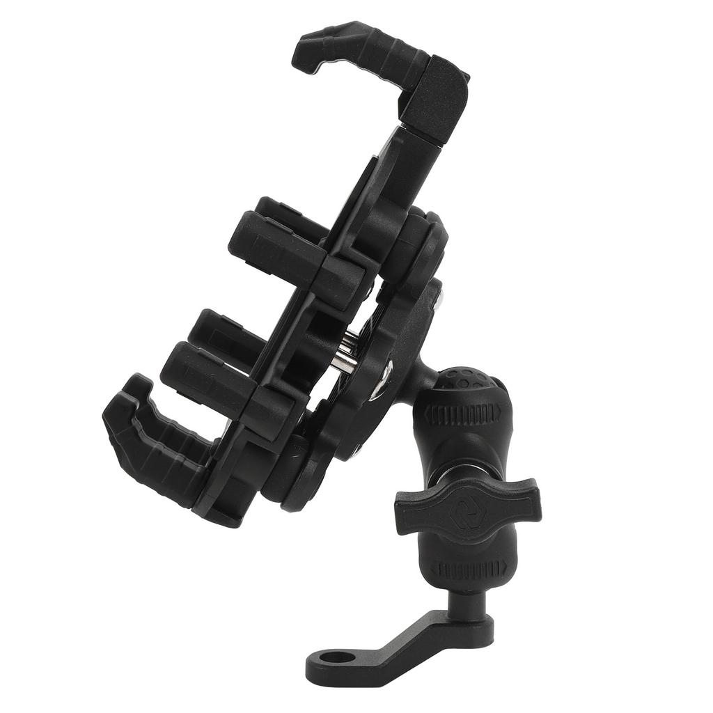 Motorcycle Phone Mount with Vibration Dampener Security Lock Adjustable Rearview Mirror Phone Holder Fit 4.9 To 8.1in
