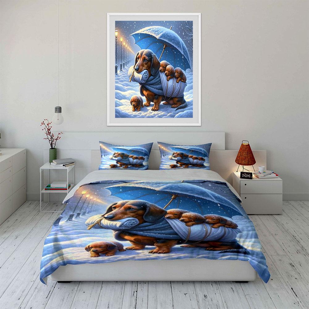 "Cozy Winter Dog Care Set" Exquisite Three-Piece Bedding Set Gift For Kids And Adults