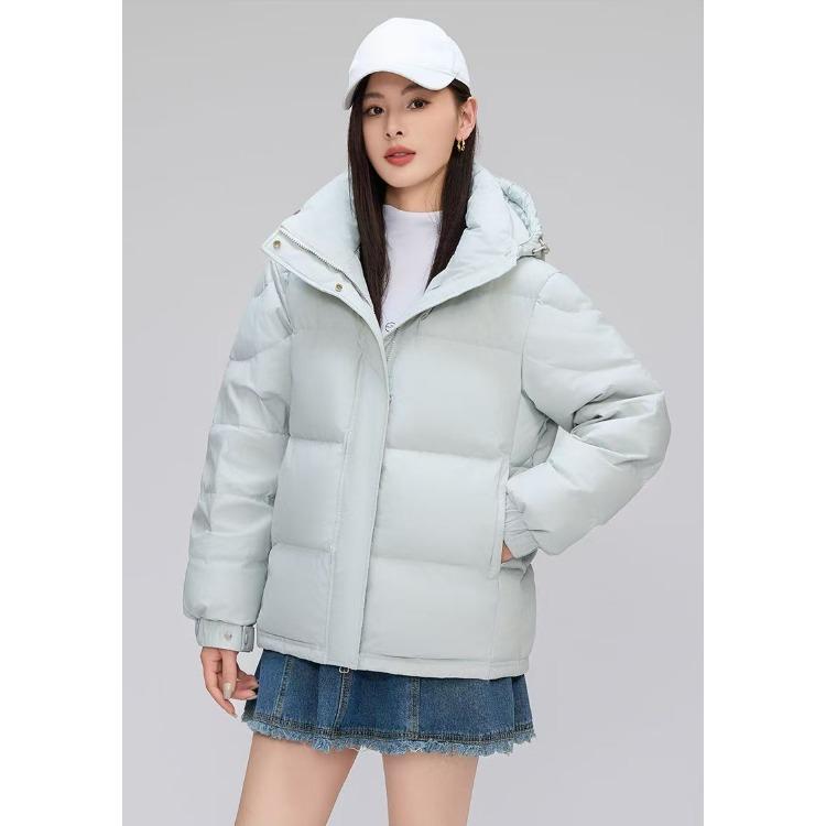 Thickened Down Cotton Jacket with Detachable Hood for Winter Petite