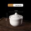 Chixing Pure White Ceramic Steaming Bowl with Lid