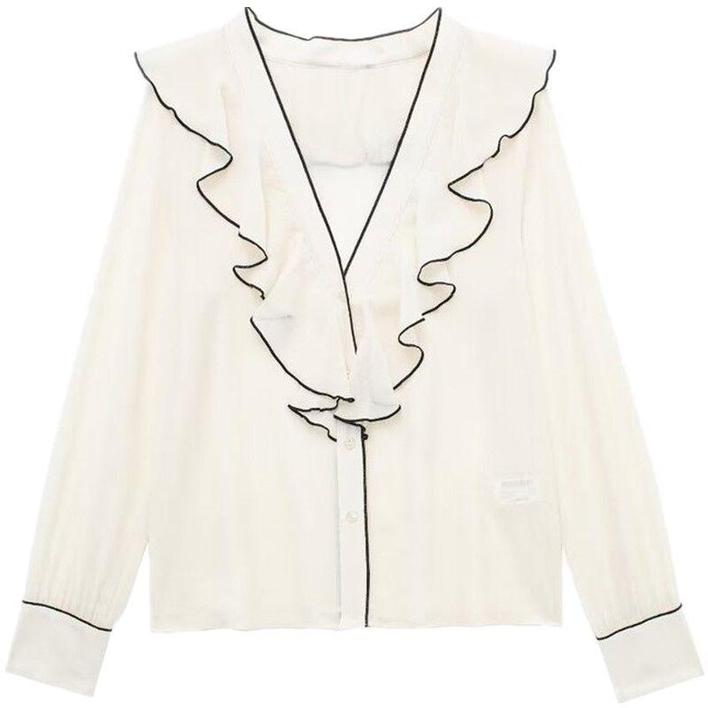 Fashion Style 2024 Spring New Women's Clothing Elegant Versatile Contrast Color Rolling Peplum Top 3897053 712