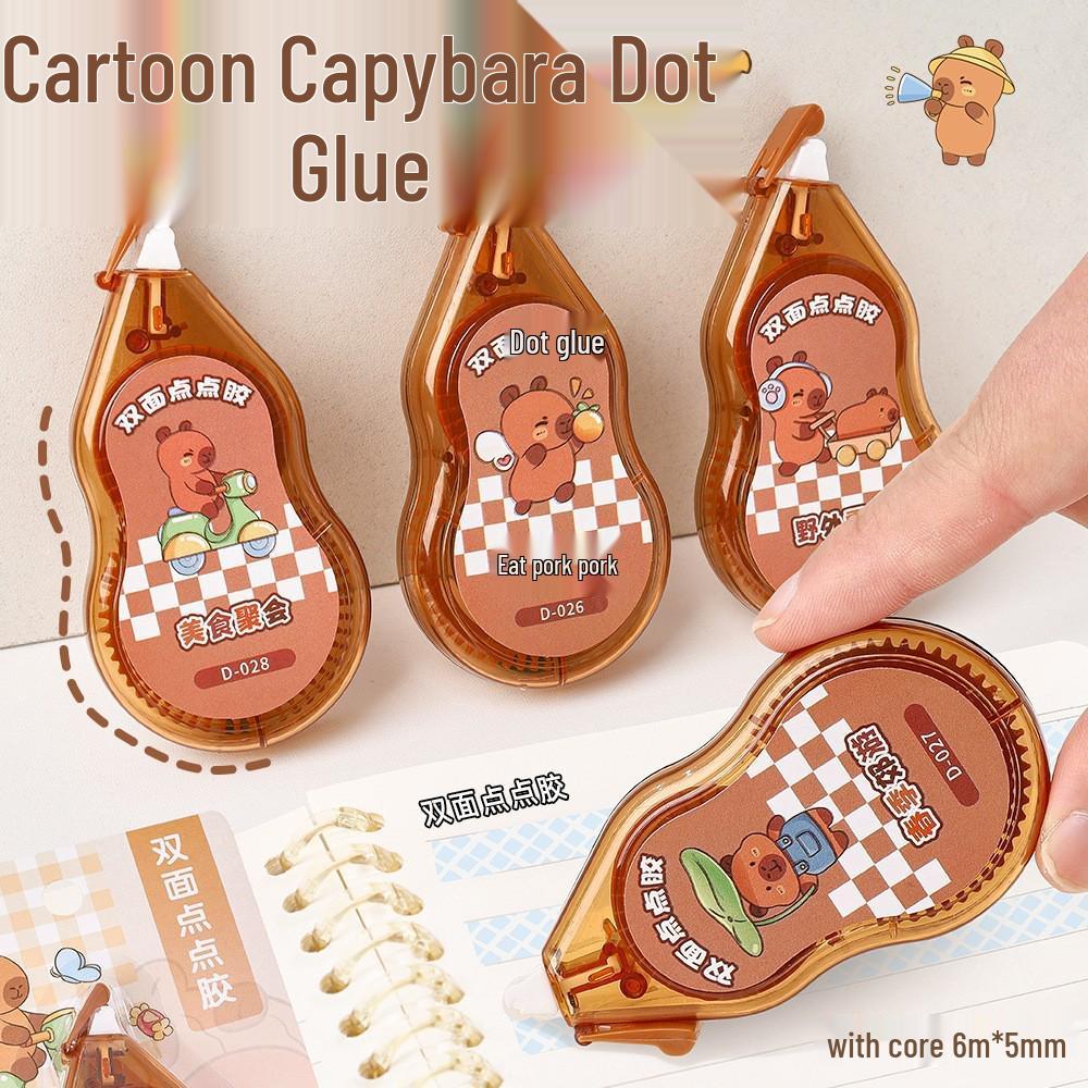 Bandă Adezivă Transparentă cu Puncte Ștergibile - Drăguță, Față Dublă pentru Jurnale DIY pentru Studenți