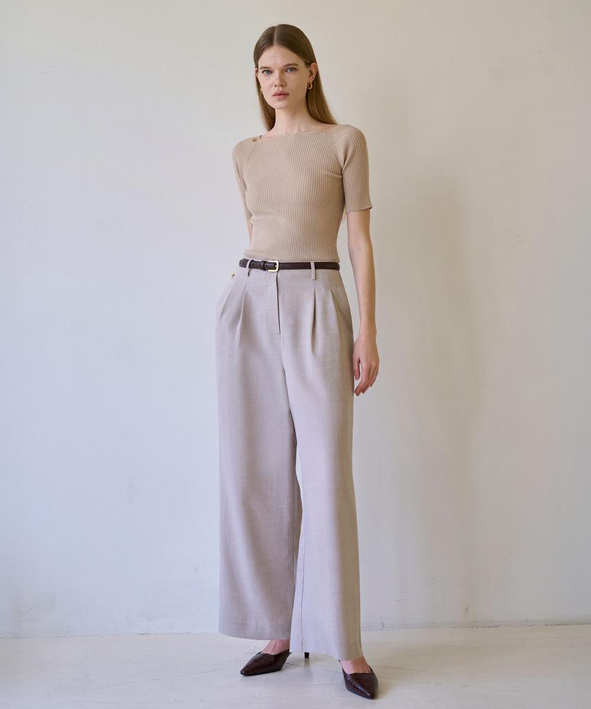 Illoje Two-Way Off-Shoulder Knit (Beige)