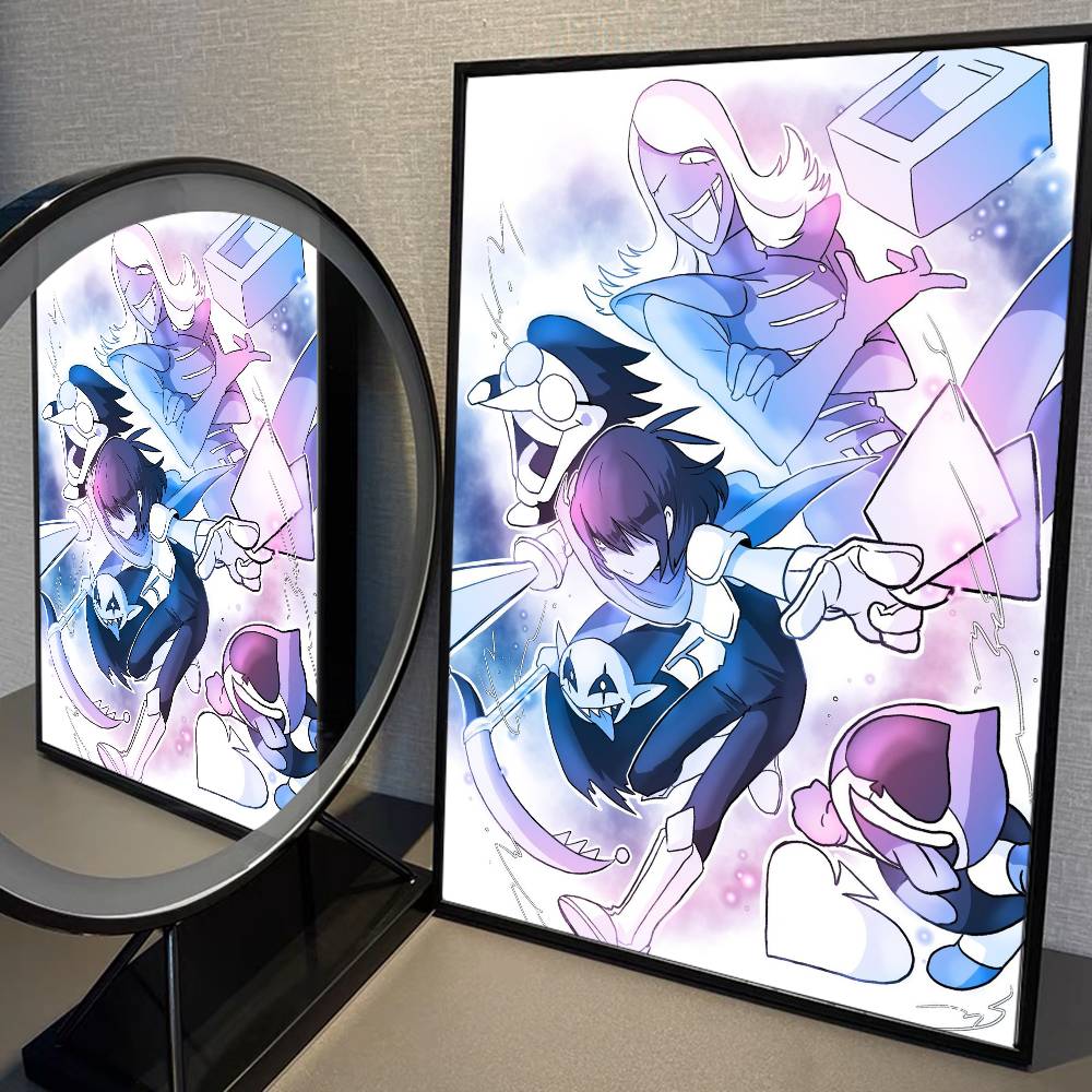 D-Deltarune Hra Anime Plakáty Lepicí Bílá Papírová Samolepka DIY Pokoj Bar Kavárna Kawaii Dekorace Pokojů