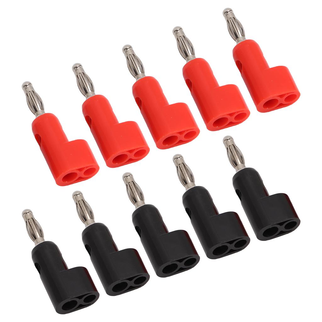 5 Set Solderless Banana Plug Stackable Jack Connector Probe Adapter J.10026 4mm Black Red