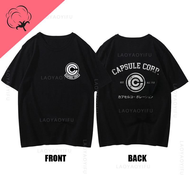 

CAPSULE CORP Theme 100Cotton Japanese Anime Tshirts Harajuku Street Clothing Summer Casual Short Sleeve Tees Men T Shirt Tops 4XL