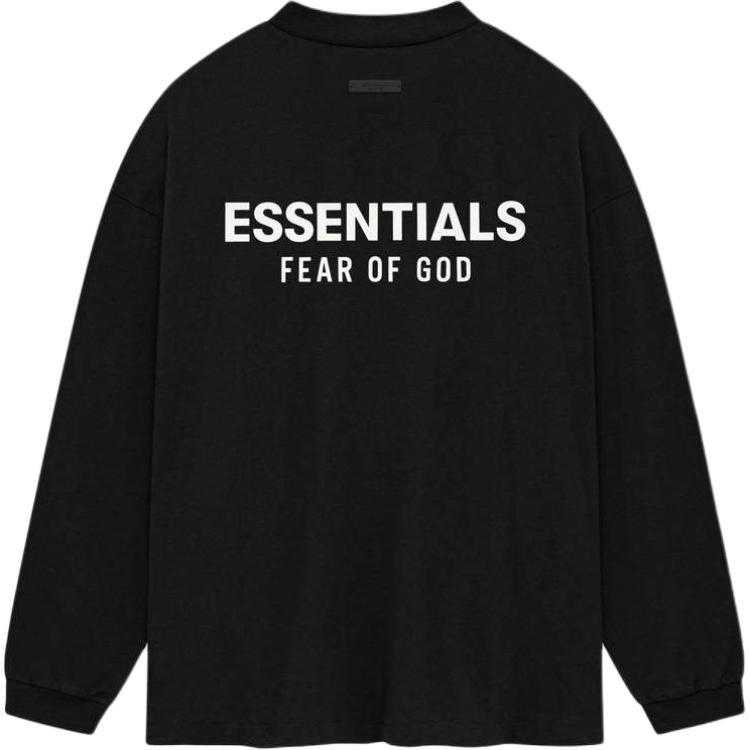Fear of God Essentials Jersey Langermet Skjorte Svart Herre Topper 125HO244370F