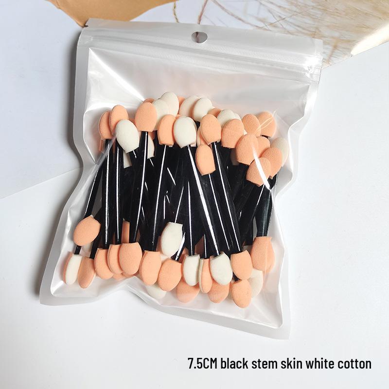 50-Pack Double-Ended Eyeshadow Applicators: 5.5/6.5cm Latex Sponge Makeup and Nail Art Blending Sticks