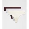Underease High Rise Thong Underwear  3 Pack Light Ivory Faint Lavender Black Plum