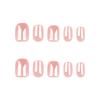 2024 Hot Pink Short Square Wearable False Nail Tips - Internet Celebrity Style