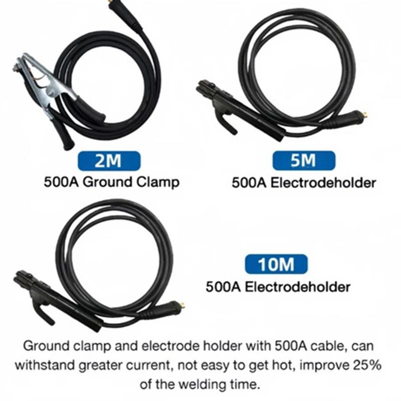 Welding Cable 5/7/10 M + Ground Cable 2/3 M Combo Set With Electrode Holder And Connector Universal Welding Cable Set