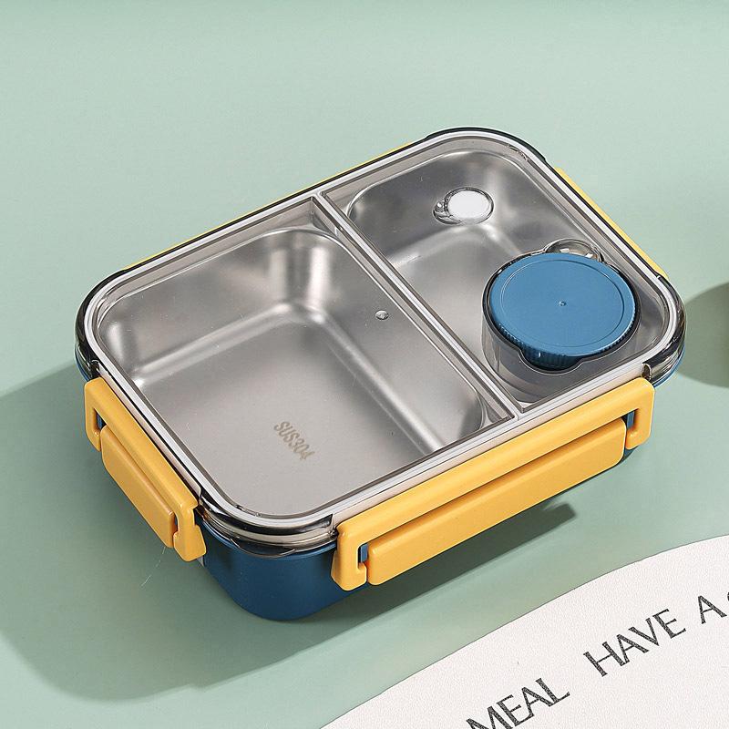 Lunch Box, Stainless Steel Bento Box Adult Lunch, Portable, Leak-Proof Stackable Cutlery Set, for Everyday Travel (2 or 3-Grid)