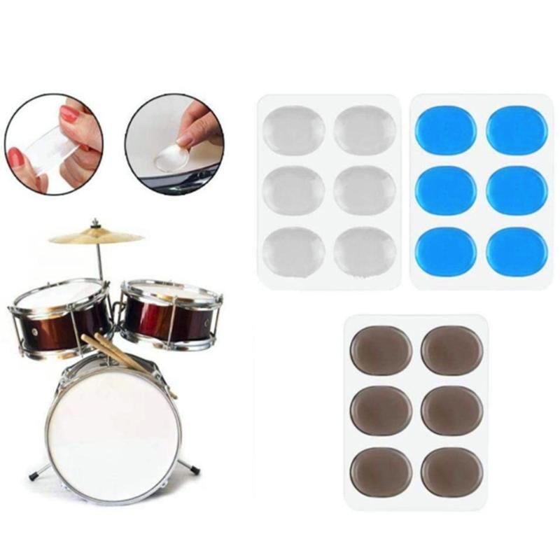 6Pcs Drum Dampeners Gels Pad Silicones Drum Silencers Soft Drum Dampening Gels Pad Drum Mutes Pad for Drums Tone Control
