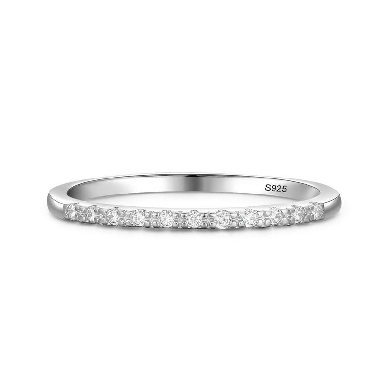 Tancise Classic 925 Sterling Silver  Zircon Ring Ladies Jewelry Wedding Promise Party Gift