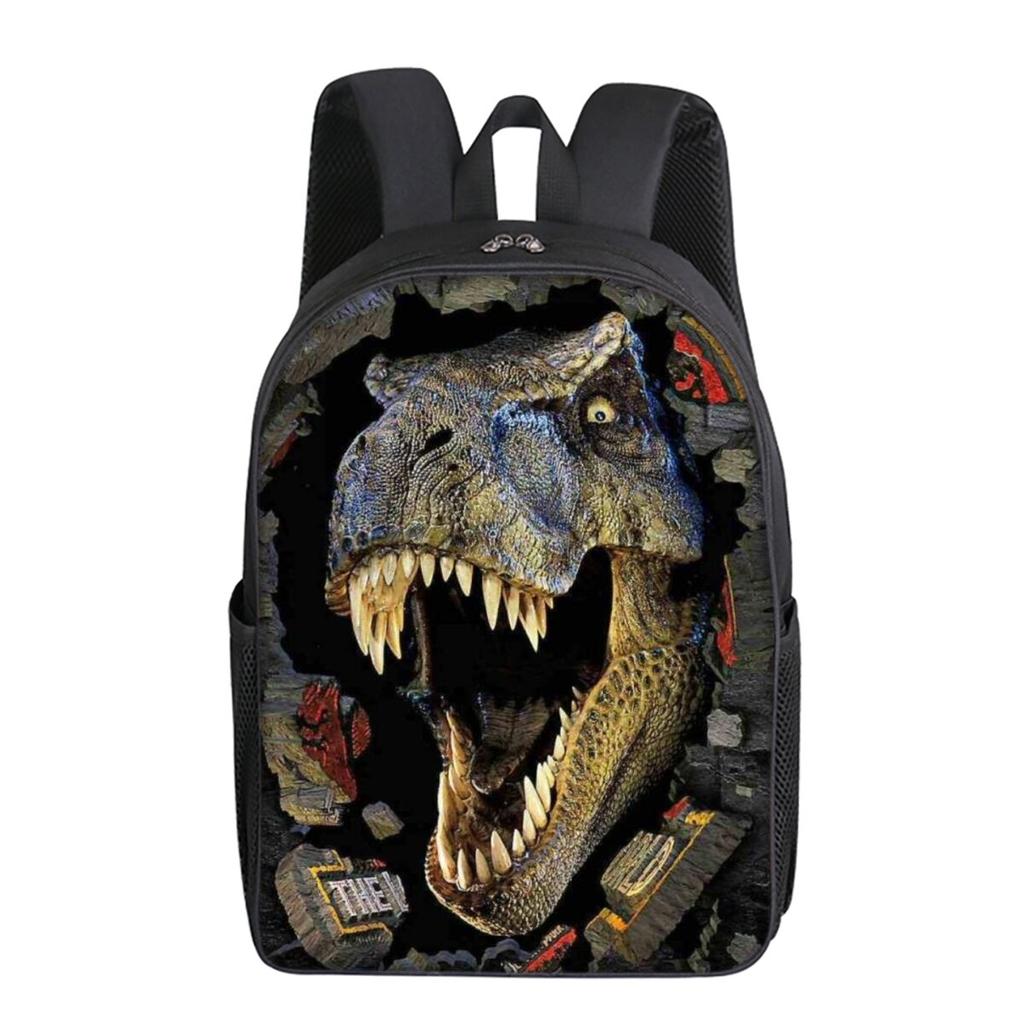 Simple Style Dinosaur Print Single Layer Backpack for Boys/Girls Children Best Gifts 2D Flat Cartoon School Bags
