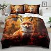 3-teiliges Verzauberndes Fuchs 3D-gedrucktes Bettwäsche-Set Gemütliche Komfortable Bettbezug King Queen Twin Größe Geburtstagsgeschenk Schlafzimmerdekoration