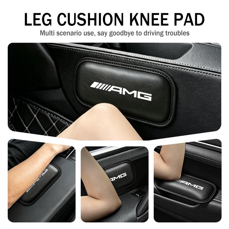 For AMG Leather Car Leg Knee Cushions Protective Pad Accessories Mercedes Benz CITAN VITO SPRINTER CLS SLK W202 W203 W204 W205