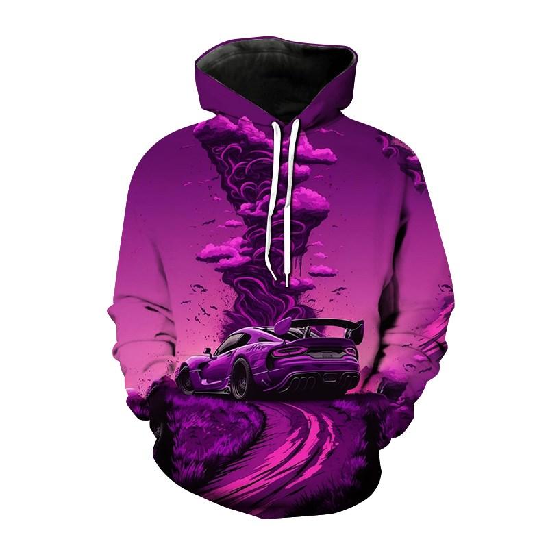 

2023 Новые модные мужские спортивные толстовки с капюшоном с 3D принтом спортивных машин, карманные топы, пальто, свободная толстовка с длинным рукавом, свитера с капюшоном 5XL