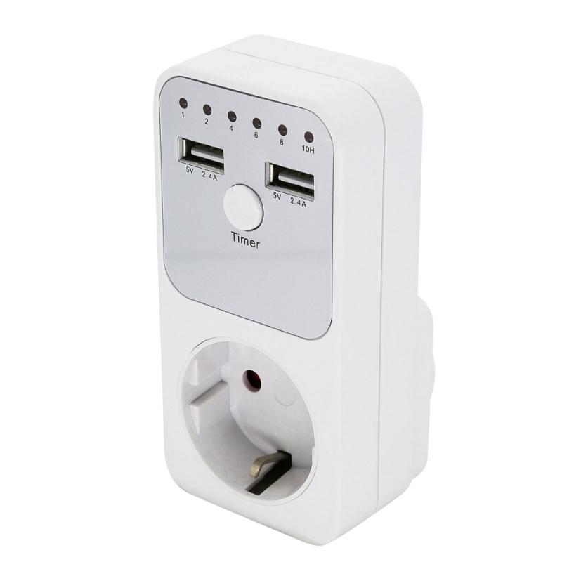 3680W Intelligent Programmable Countdown Timer Socket Double USB Port Electronic Timer Switches For Home Electronics