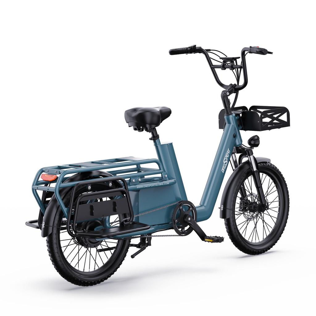 ONESPORT OT01 Elektrikli Kargo Bisikleti 20" Lastikler 650W Motor 48V 27Ah Akü