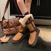 Uncle Wen has the same snow country train~ flanged thick-soled wool snow boots women's velvet winter long boots cotton shoes