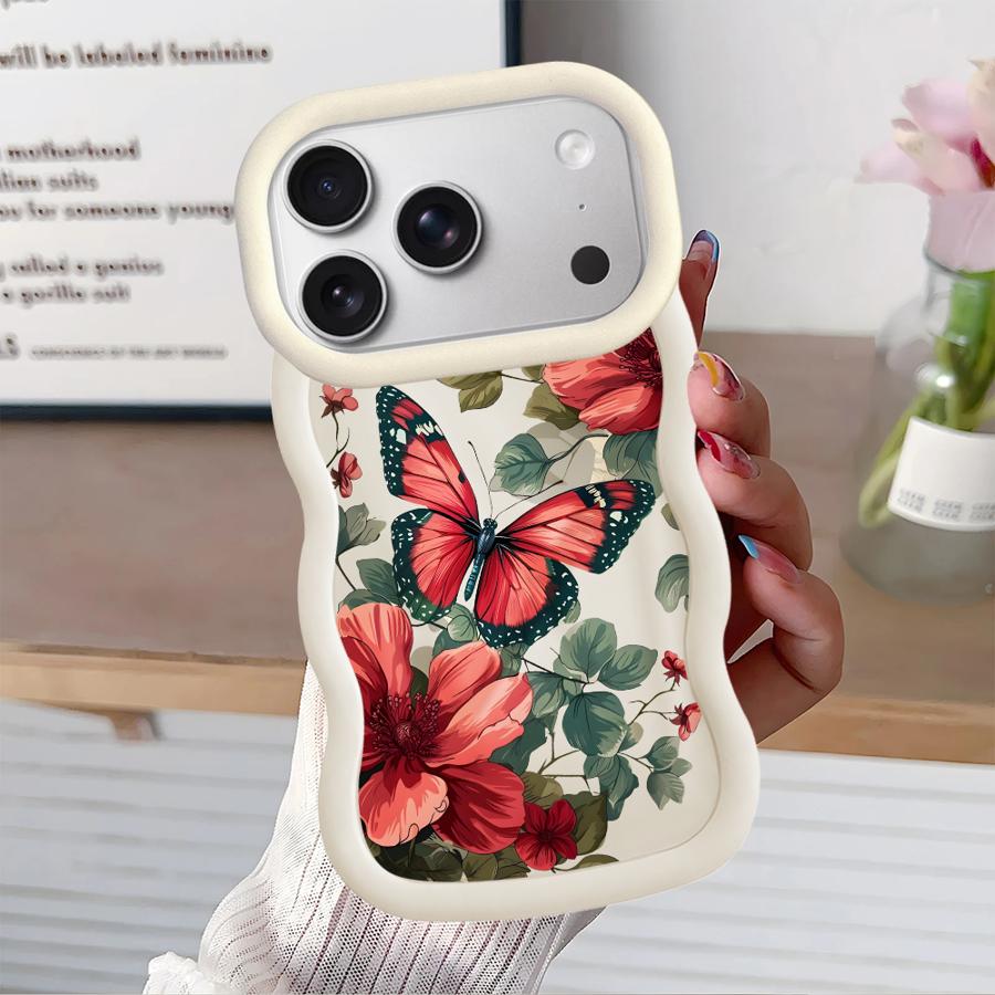Cute Butterfly Case for iPhone 16 Pro Max 17 Air 8 11 12 13 14 XR 15 Plus Soft Phone Cover