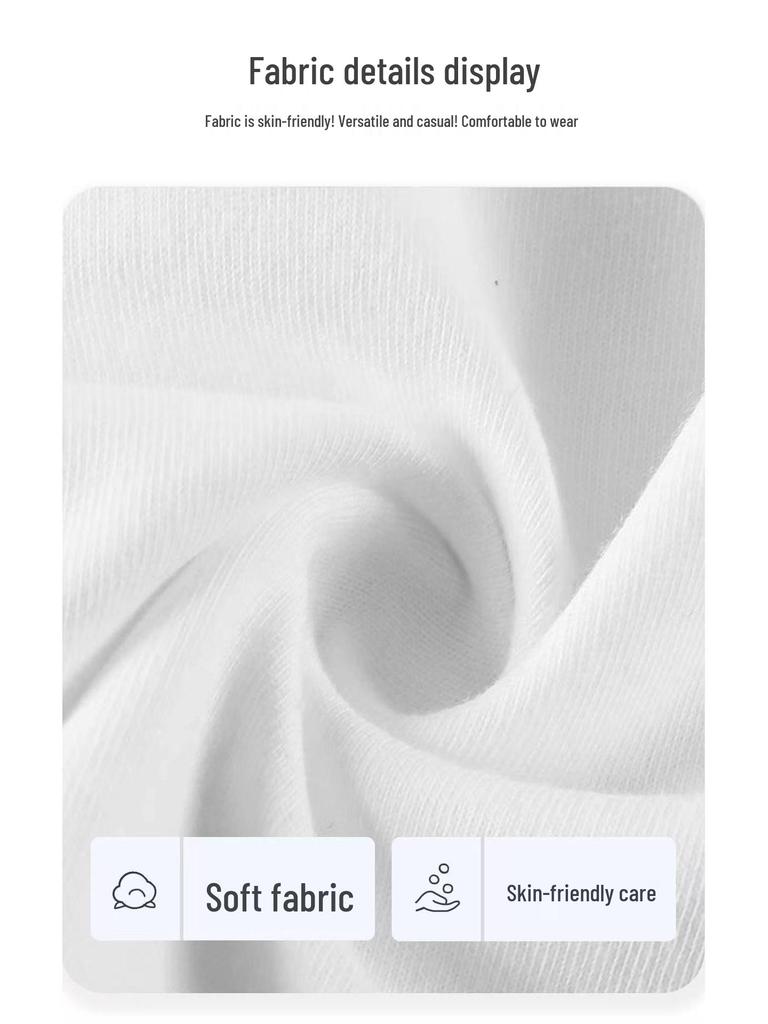 Boys' Long-Sleeve White T-Shirt - Spring/Autumn 2025 Trendy Loose Fit