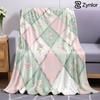 Bow Tea Tile Cartoon Anime Print Flannel Blanket Soft Warm Throw For Kids Bedroom Sofa Bed Christmas Office Car
