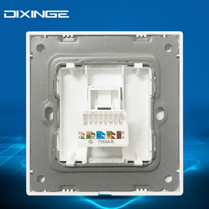 Ivory White 86 Type Single Port Network Wall Socket for Broadband and Computer Connectivity