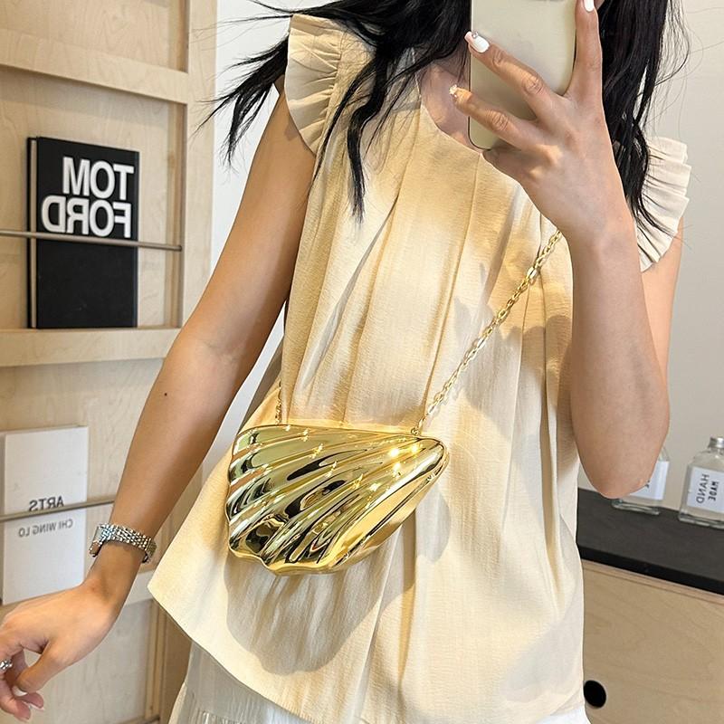 Personalized and Creative Shell Small Bag Women's 2025 New Trendy Korean Version Acrylic Messenger Bag Girl Chain Bag