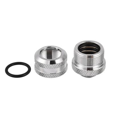 2 Stück Silber/Schwarz Klemmverschraubung G1/4 Wasserkühlungssystem Verlängerungsstecker PC-Kühlung