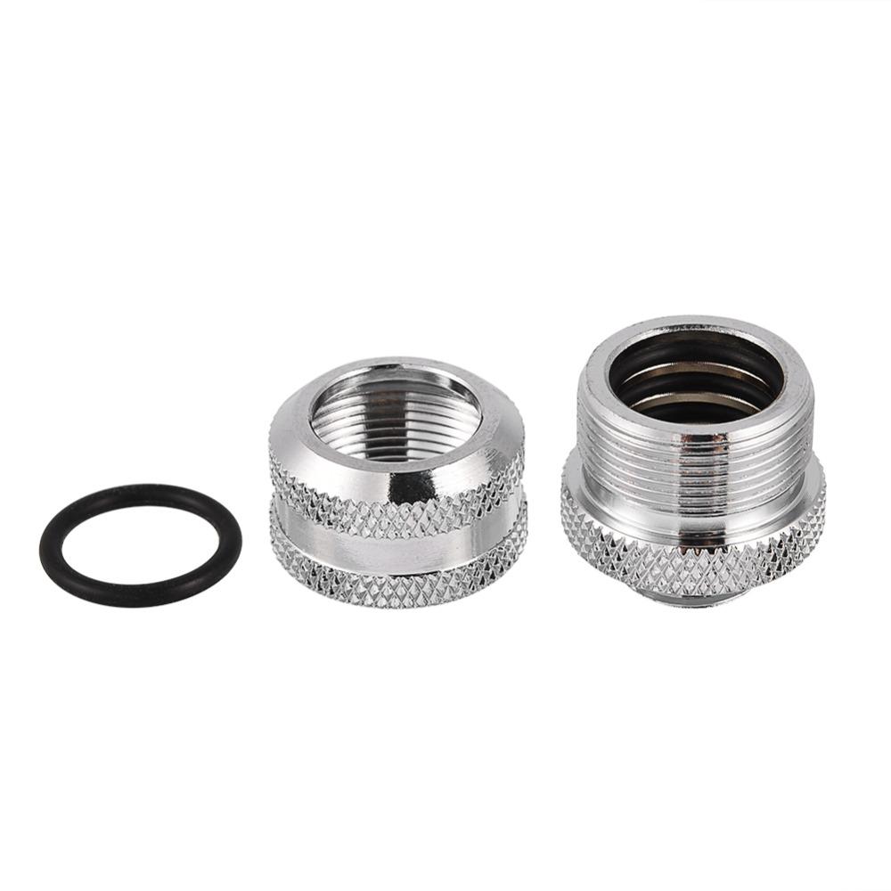 2PCS Silver/Black Pass-Through Fittings G1/4 Water Cooling System Compression Fitting PC Cooling