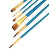 6pcs Wooden Handle Drawing Pen Nylon Hair Paint Brush Set Art Craft Watercolor Painting(Blue)