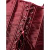 Top Corsetto in Raso Bordo con Spalline a Fiocco Chiusura Frontale Bustier Steccato per Donna