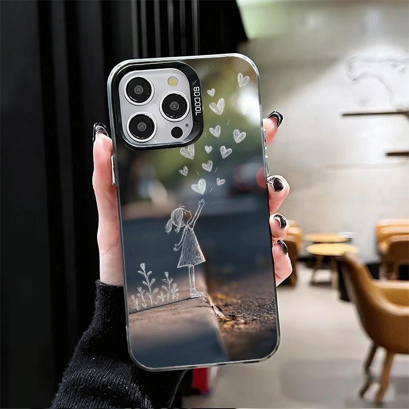 Nature Cute Child Painting Style Shockproof Phone Case for iPhone 17 Air 16 16E 15 Pro Max 14 Plus 13 Mini 12 Back Cover Anti Fa