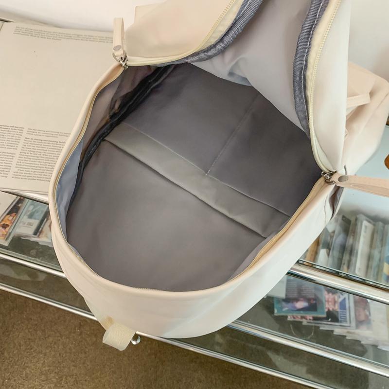 Solid Color Backpack Female Schoolbag Female Student Backpack Male